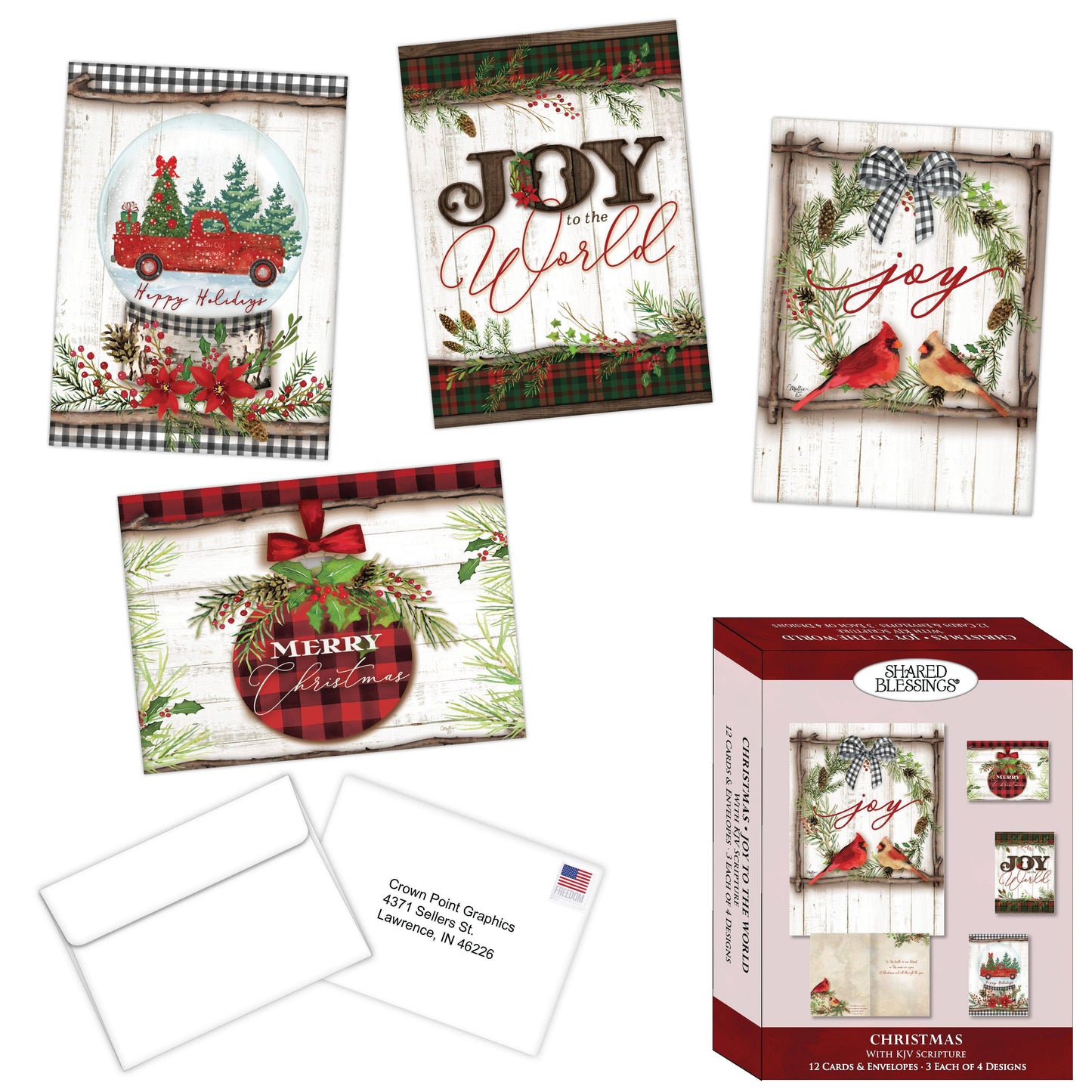 Religious Boxed Christmas Cards, Joy to the World, 12 Cards