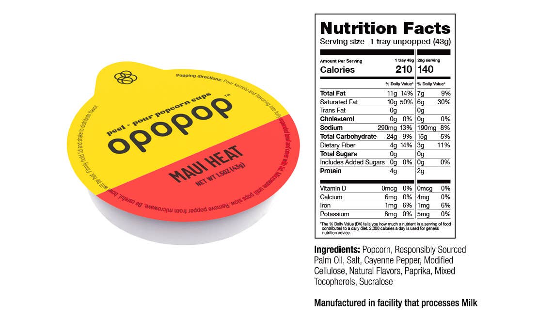Maui Heat Pop Cups Popcorn Kernels