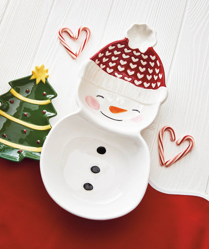 Snowman 2 Part Server Multi Earthenware Christmas