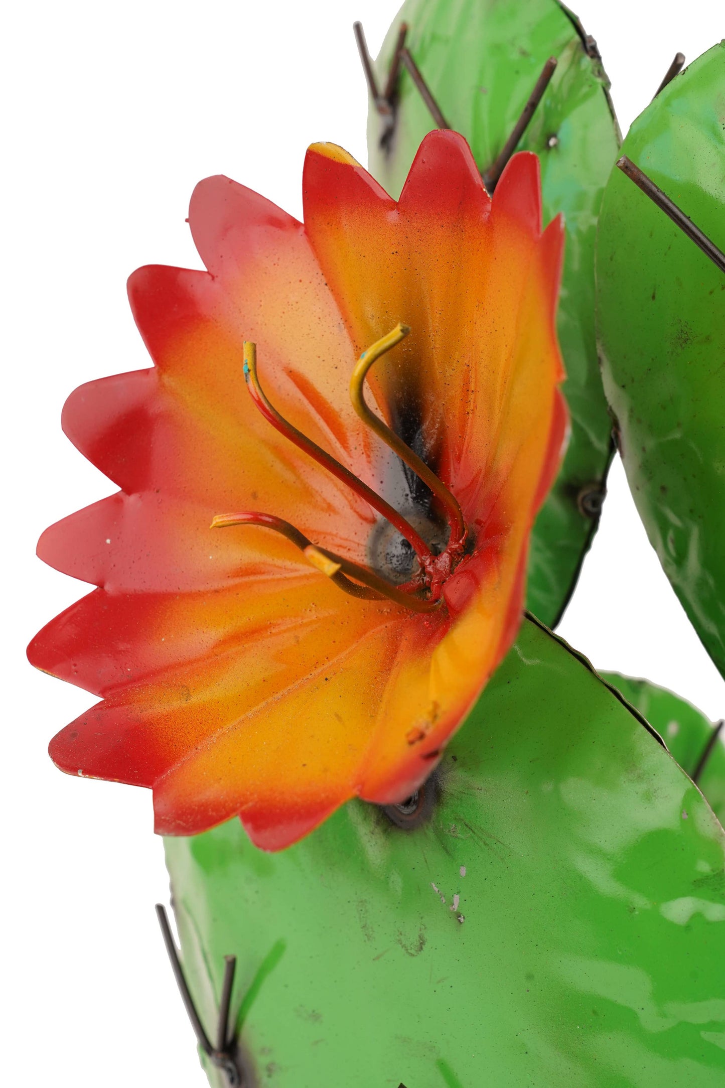 Blooming Metal Prickly Cactus-Garden-Yard Art-8x8x17H inches