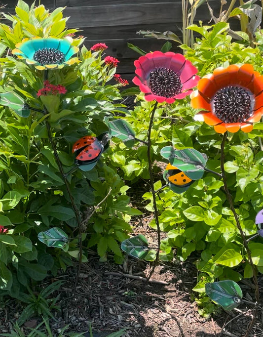 Serenity Flower Garden Stake-Colorful Metal-16Wx36H in