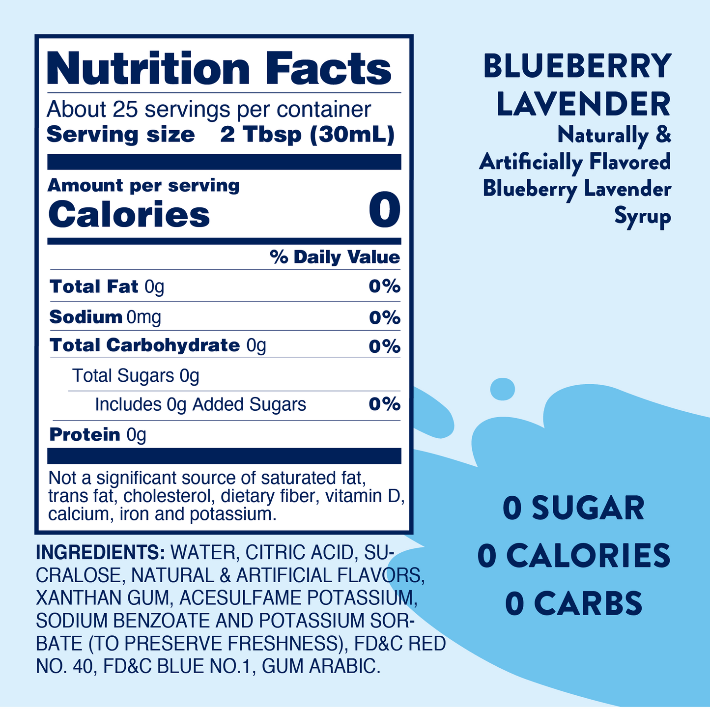 Sugar Free Blueberry Lavender Flavor Infusion Syrup