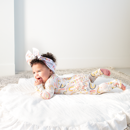Millie Ruffle Zip Bamboo Rainbow Sleepies Little Toddler