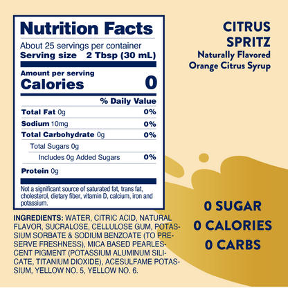 Sugar Free Citrus Spritz Syrup - LTO