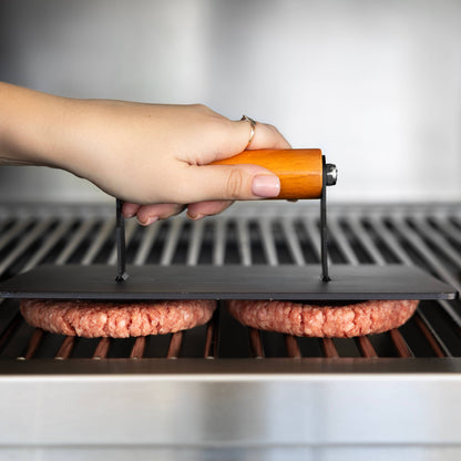 Outset XL Grill Press, With Wood Handle, 8" x 10"