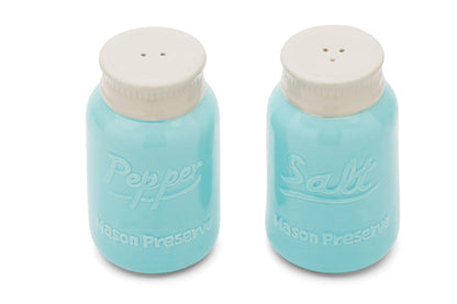 Fox Run Ceramic Mason Jar Salt and Pepper Shakers, 3" x 4.5"