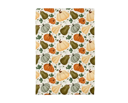 Pumpkin Fall Botanical Floral Autumn Kitchen Towel Waffle