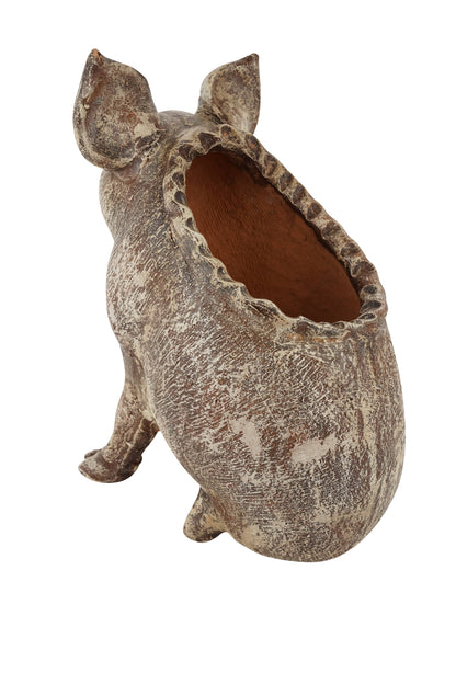 Wilber the Pig Planter-Garden-Clay-Handmade-13x7x15 inches