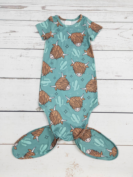 Infant Baby Cows Printed Gown