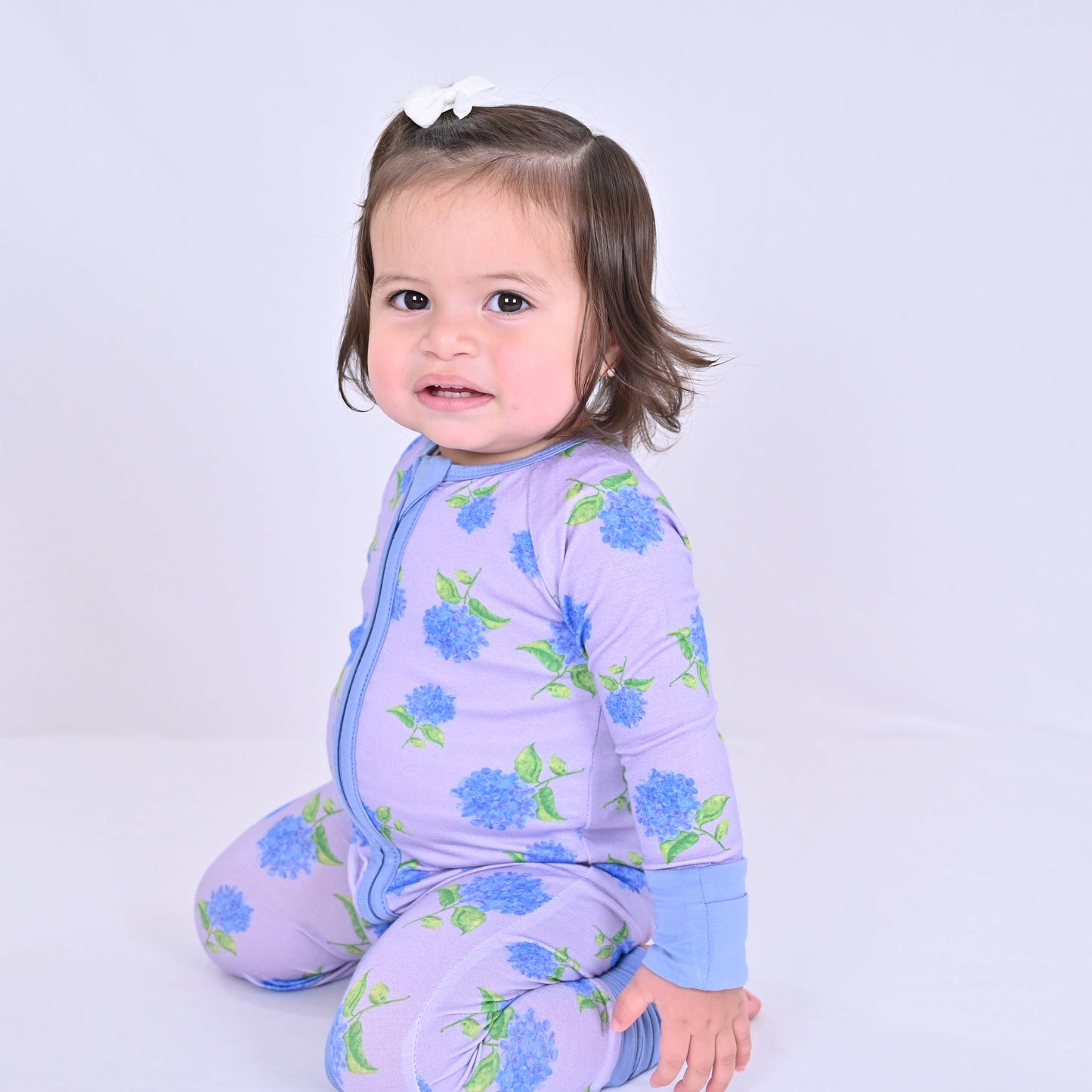 Bamboo Baby Convertible Zipper Pajamas - Hydrangea Floral