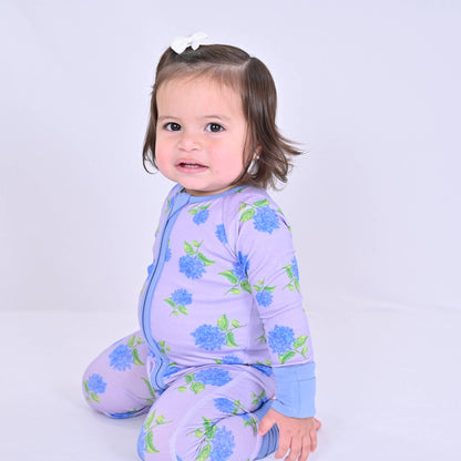 Bamboo Baby Convertible Zipper Pajamas - Hydrangea Floral