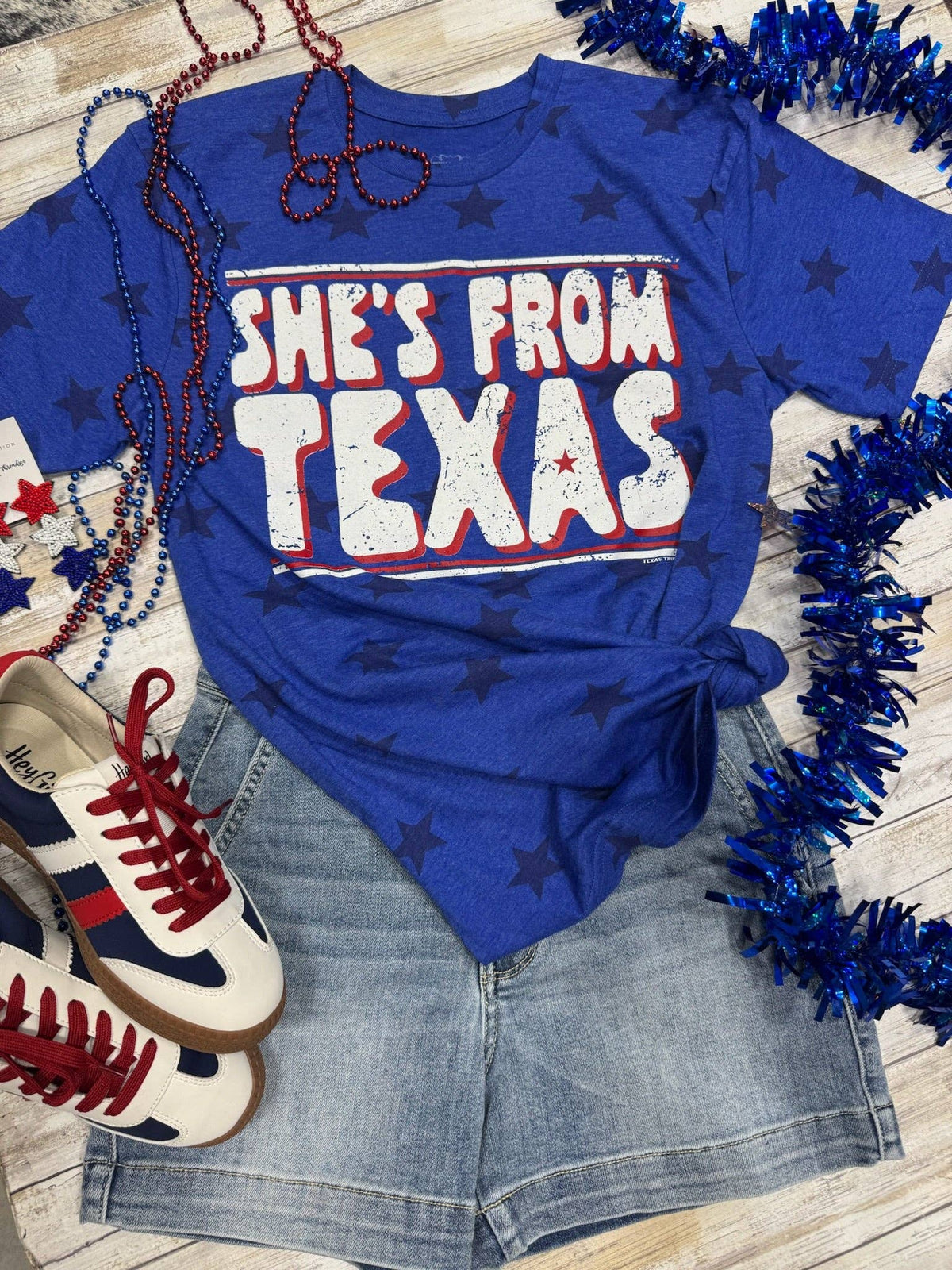 She's From Texas Tee with Red Ink