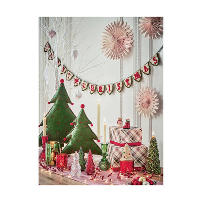 Merry Tree Decor Large Green Multi Wool Christmas