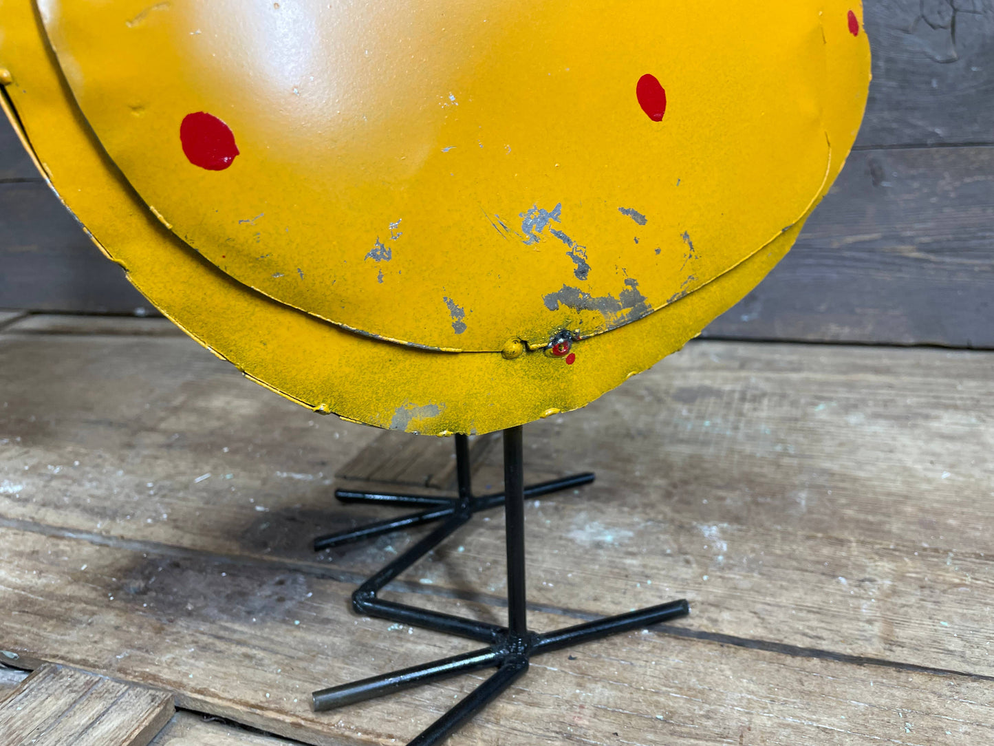 Mama Chicken Polka Dot-Metal-Garden Art-7Wx15H-Mama Chicken