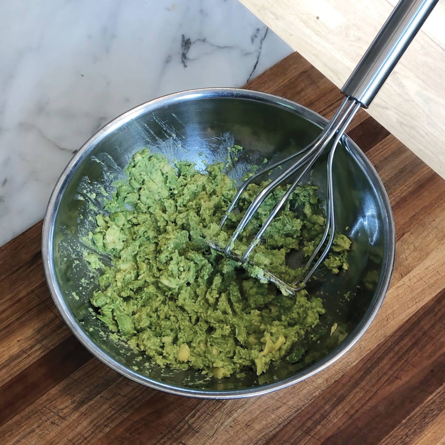 Fox Run 2-in-1 Mixer Stainless Steel Potato Masher, 10.5"