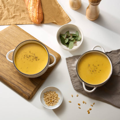Kook Ceramic Soup Bowls with Handles, 26.5 oz, Set of 4