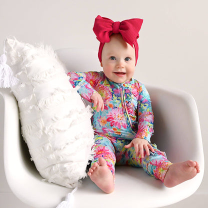 Bianca RUFFLE ZIP Bamboo Floral Sleepies Little