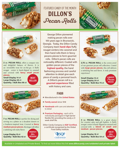 Roll, Pecan Log, 2.75 oz., Gourmet, Large Pecans