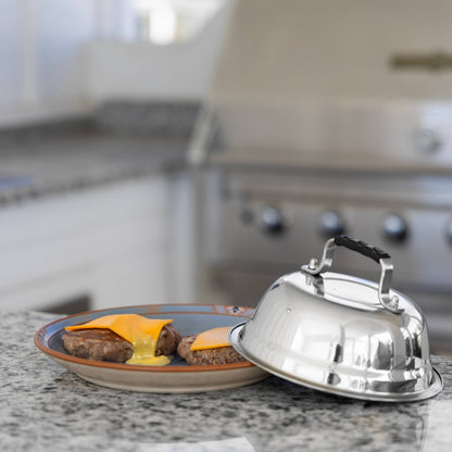 Outset Stainless Steel Cheese Melting Dome, 7.5” x 7.5” x 4”