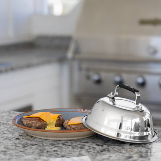 Outset Stainless Steel Cheese Melting Dome, 7.5” x 7.5” x 4”