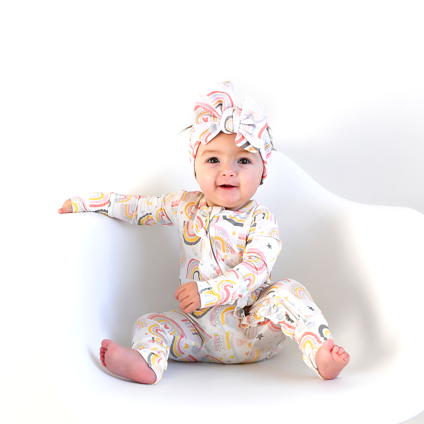 Millie Ruffle Zip Bamboo Rainbow Sleepies Little Toddler