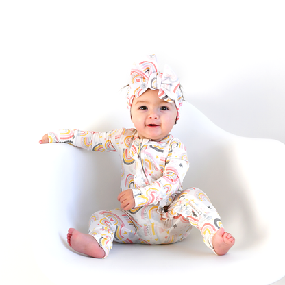 Millie Ruffle Zip Bamboo Rainbow Sleepies Little Toddler