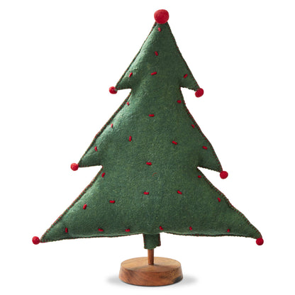 Merry Tree Decor Large Green Multi Wool Christmas