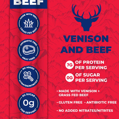 Venison & Grass Fed Beef Snack Sticks -