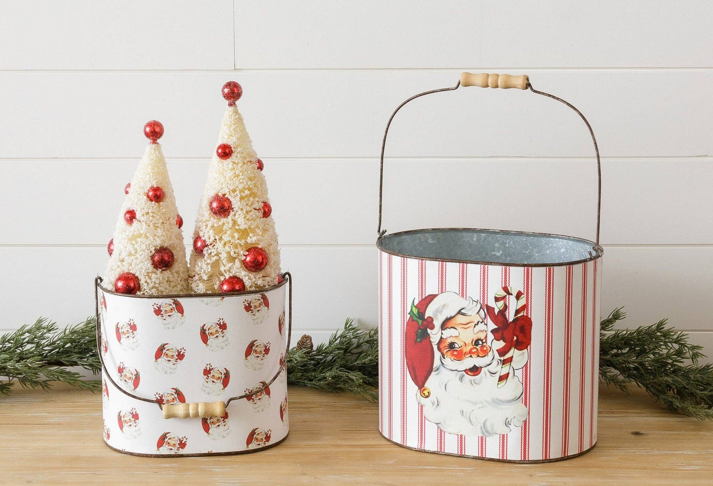 Vintage Santa Containers (Set Of 02)