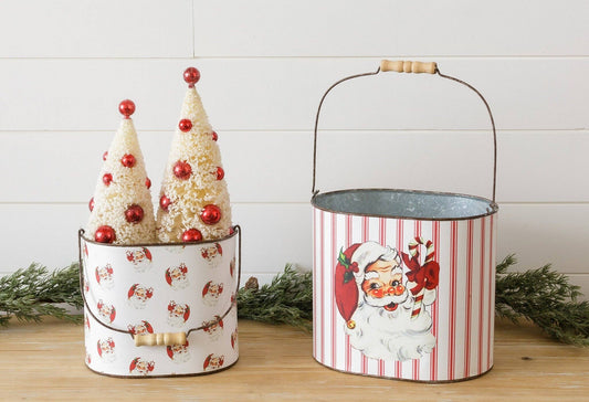 Vintage Santa Containers (Set Of 02)