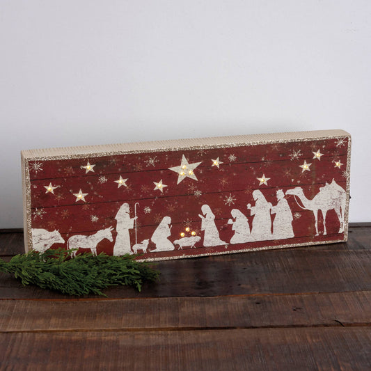 Nativity Scene Lighted Box Sign