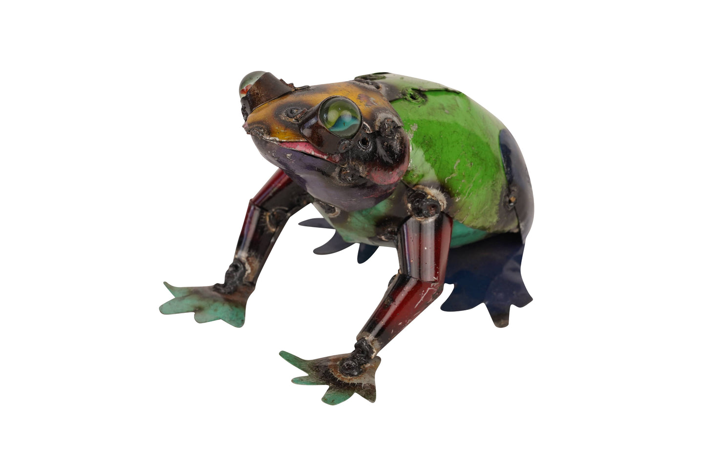 Colorful Metal Frog-Garden-Handmade-Yard Art