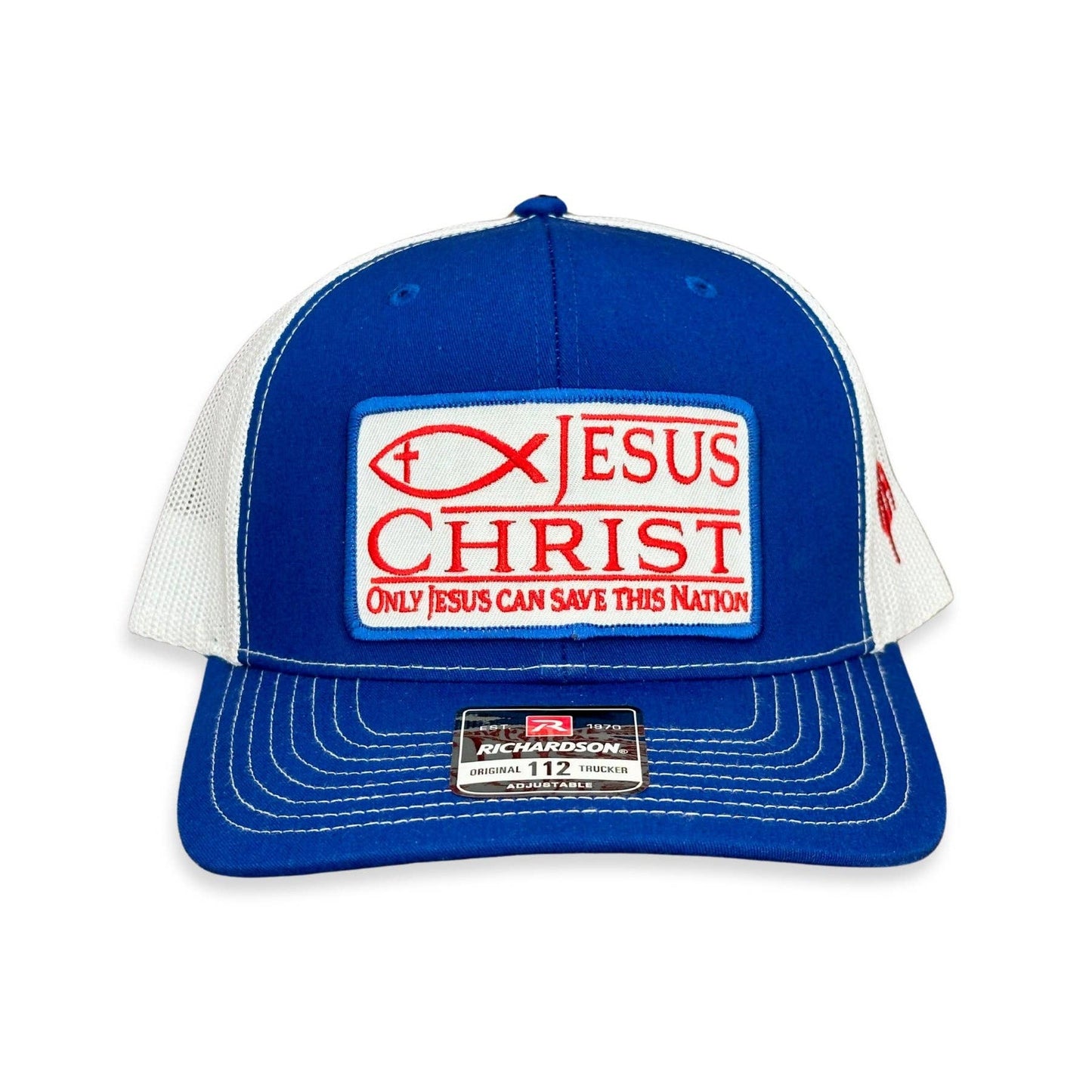 "Jesus" - Royal Blue/White Mesh, Snapback Cap