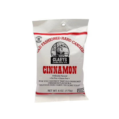 Claeys Old Fashioned Hard Candy Cinnamon Drops 6oz Bag,